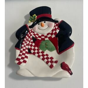 2004 Fitz and Floyd "Holly Jolly" Snowman Decorative  Plate